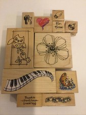Lot of 11 - STAMPENDOUS RUBBER STAMPS Flower Panio Ref77