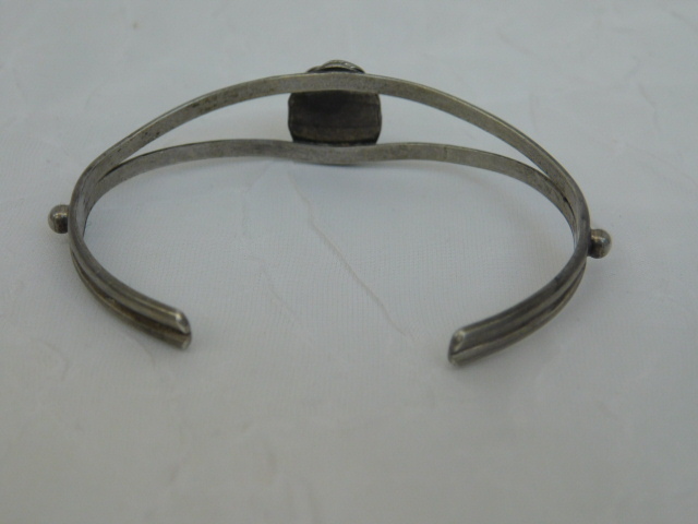 TURQUOISE STERLING SPLIT CUFF BRACELET ARTISAN HA… - image 7