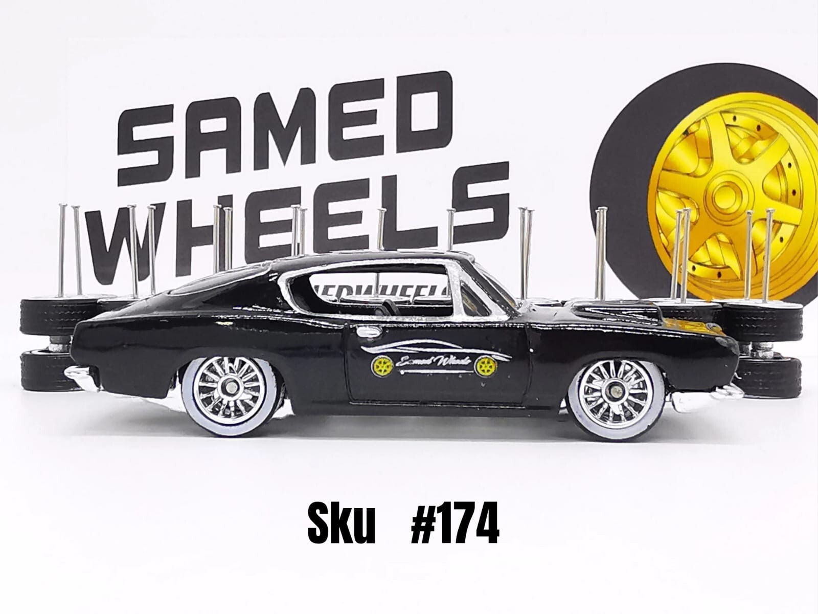 10 set 10mm Samed Wheels lowrider chrome rim white wall #174