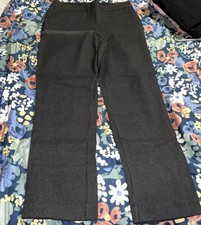 Woman  s Medium Pull On Pants Black And White Plaid