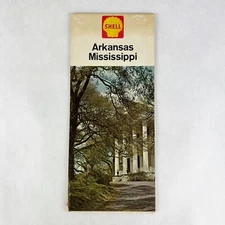Vintage 1962 SHELL Arkansas and Mississippi Map