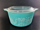 Vintage #473 PYREX AMISH BUTTERPRINT  1  Qt Dish with Lid  (A)
