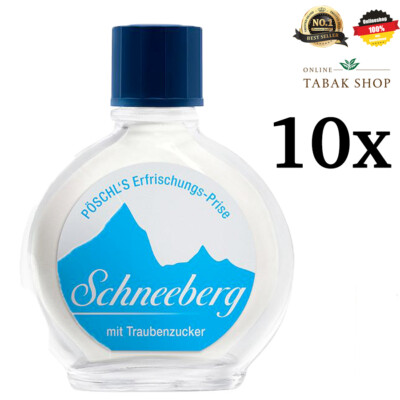 10x Schneeberg á10g Schnupf Pulver Tabakfrei von Pöschl Erfrischungs-Prise
