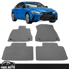 Floor Mats For 14-25 Lexus IS250 IS300 IS350 Nylon Liner Gray Front Rear Carpet