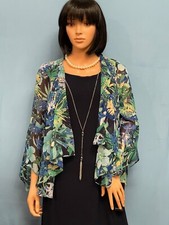 TIANA B Navy Blue Sleeveless Dress with Tropical Jacket 8P NWT