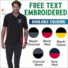 Personalised Embroidered Uneek Two Tone Polo Shirt Custom Text Casual Poloshirts