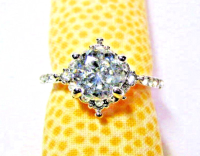 Women's Silver Plated Round Cubic Zirconia Ring Size 8.25 - NWOT (#1795)