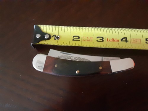 VTG.PARKER-EDWARDS EAGLE BRAND RAZOR FOLDING KNIFE PARKERWOOD HANDLE U.S.A. - Picture 14 of 15