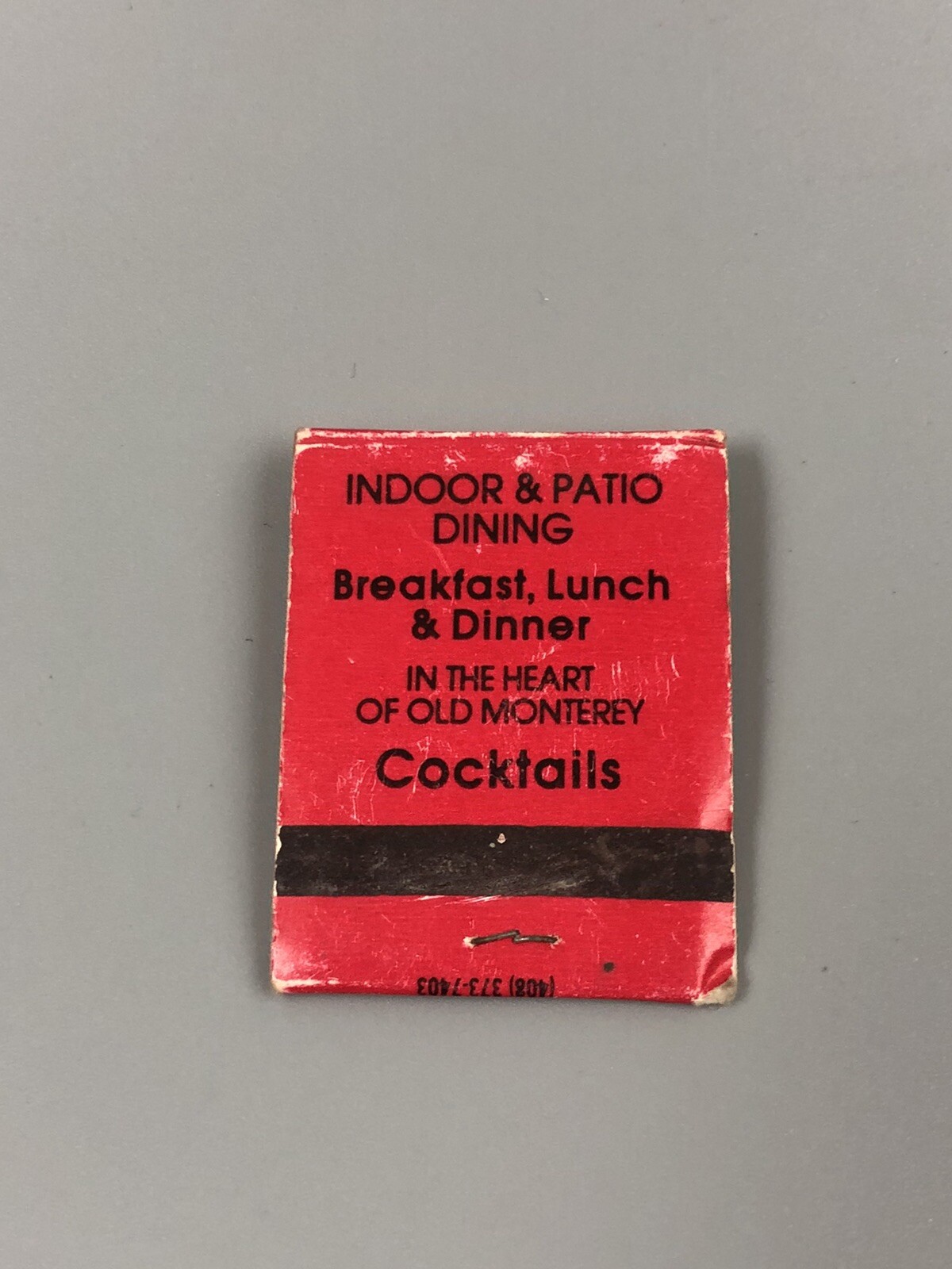 THE CLOCK GARDEN RESTAURANT MONTEREY CALIFORNIA RED BLACK MATCHBOOK BOOK eBay