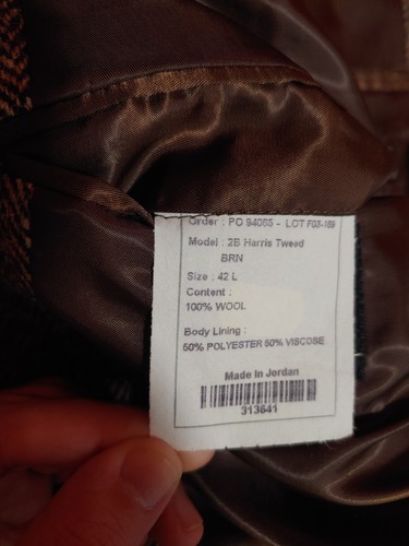 Jos. A Bank Harris Tweed Brown Multicolor Donegal Mens Suit Coat Size 42L - 第 6/7 張圖片