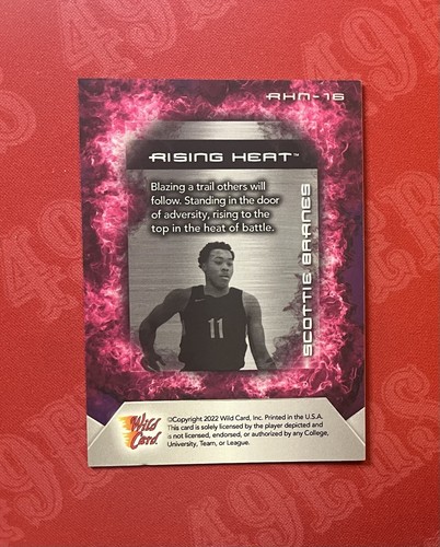 Scottie Barnes 2022 Wild Card Matte National Rising Heat /4 #RHN-16 SSP - Picture 2 of 2