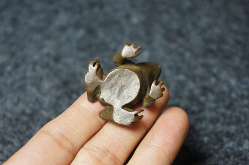 Old Ancient Chinese Copper pray for auspiciousness frog Figurines&Statues - Picture 6 of 6