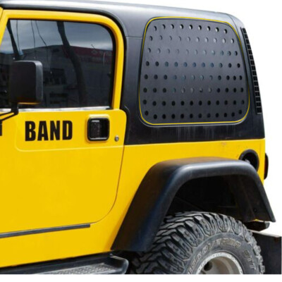 2x Rear Window Glass Panel Cover Trim For Jeep Wrangler TJ 1997 1998 1999-2006 