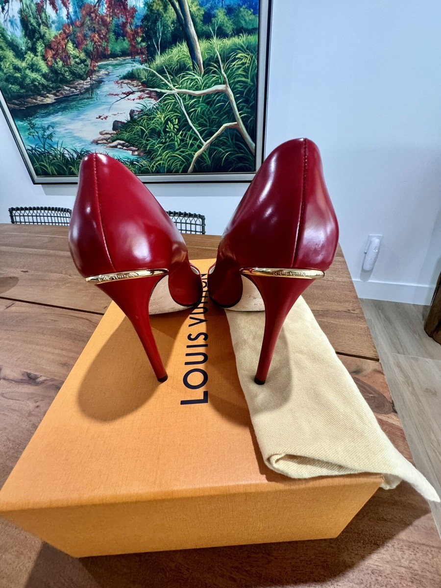 Louis Vuitton Eyeline Red Pump Heels pointed toe leather red
