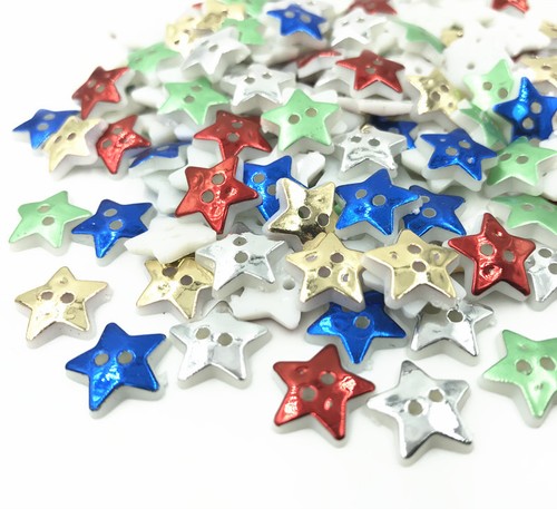 200X Mix Star 2 Hole Sewing Buttons scrapbooking Mix decoration craft 13mm - Picture 4 of 5
