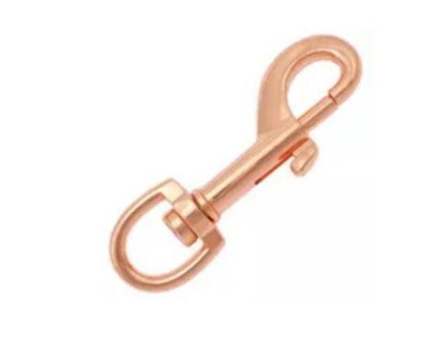 Mousqueton à targette 70mm métallique rose gold avec anneau 13mm - Lot de 10