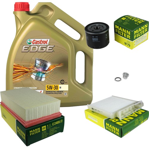 MANN-FILTER Inspektionspaket 5L CASTROL EDGE 5W-30 M für Nissan Note 1.5 dCi