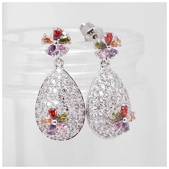 Made With Swarovski Crystals The Dorcas Teardrop Earrings S3 - Image 3 of 4