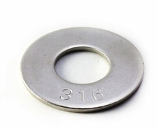 316 Stainless Steel Flat Washer 1/2 ID x 1.062 OD , Qty 25 pcs Pack