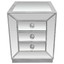 best master solid wood and mirrored glass living room end table in silver