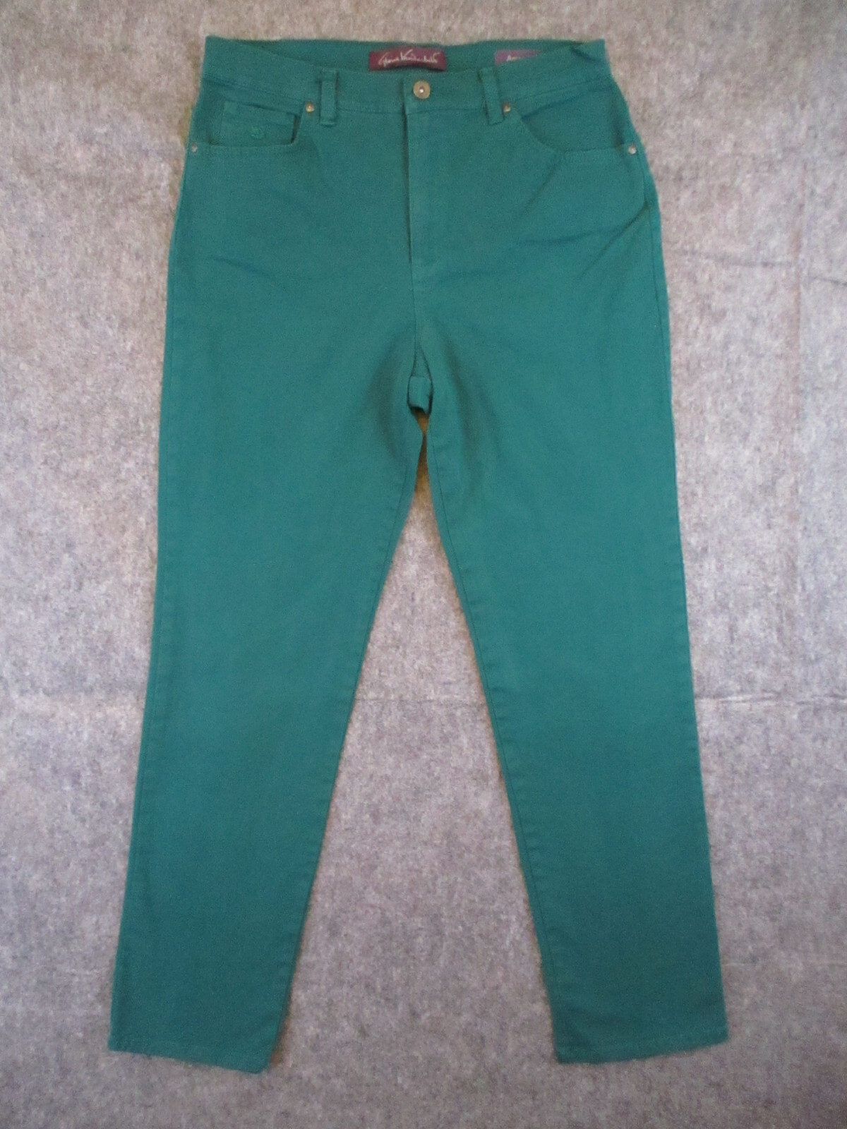 Gloria Vanderbilt Jeans Womens 12 Green Denim AMANDA Dark Wash