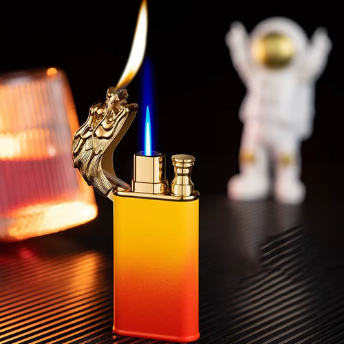 Two Flames Unusual Windproof Cigar Cigarette Lighter Torch Gas Lighters Smoke - Picture 11 of 32