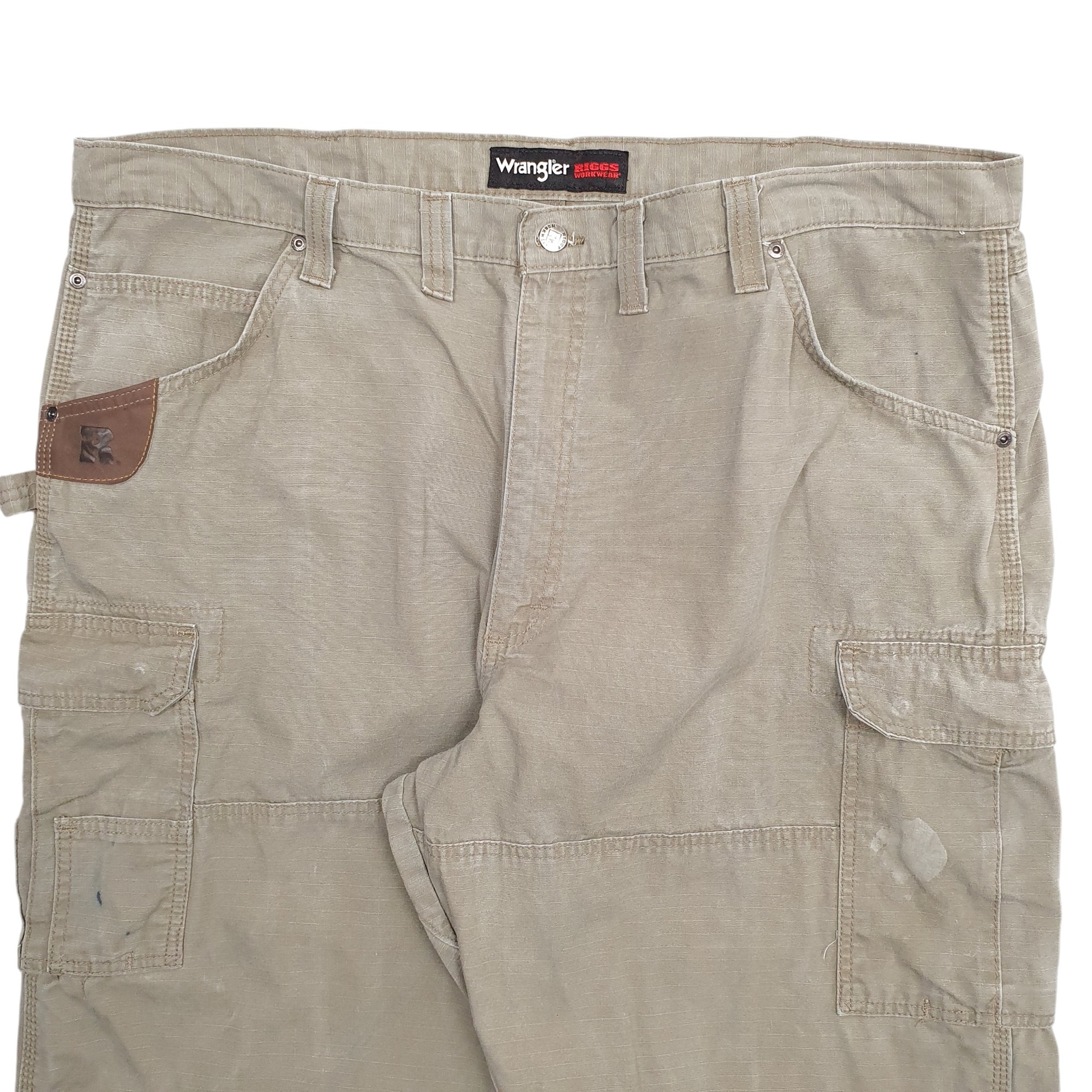 WRANGLER Riggs Workwear Cargo Workwear Trousers Cotton Green Mens W44 L32 image 2