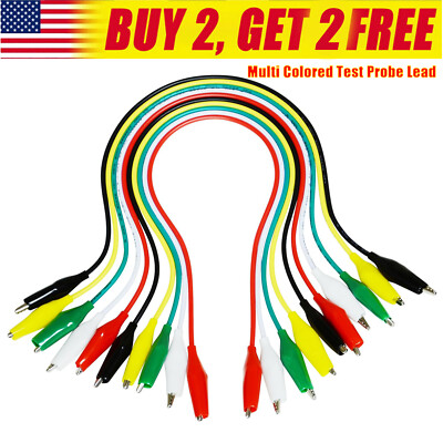 10 Pieces and 5 Colors Test Lead Set Crocodile Alligator Clips Jumper Wire Cable