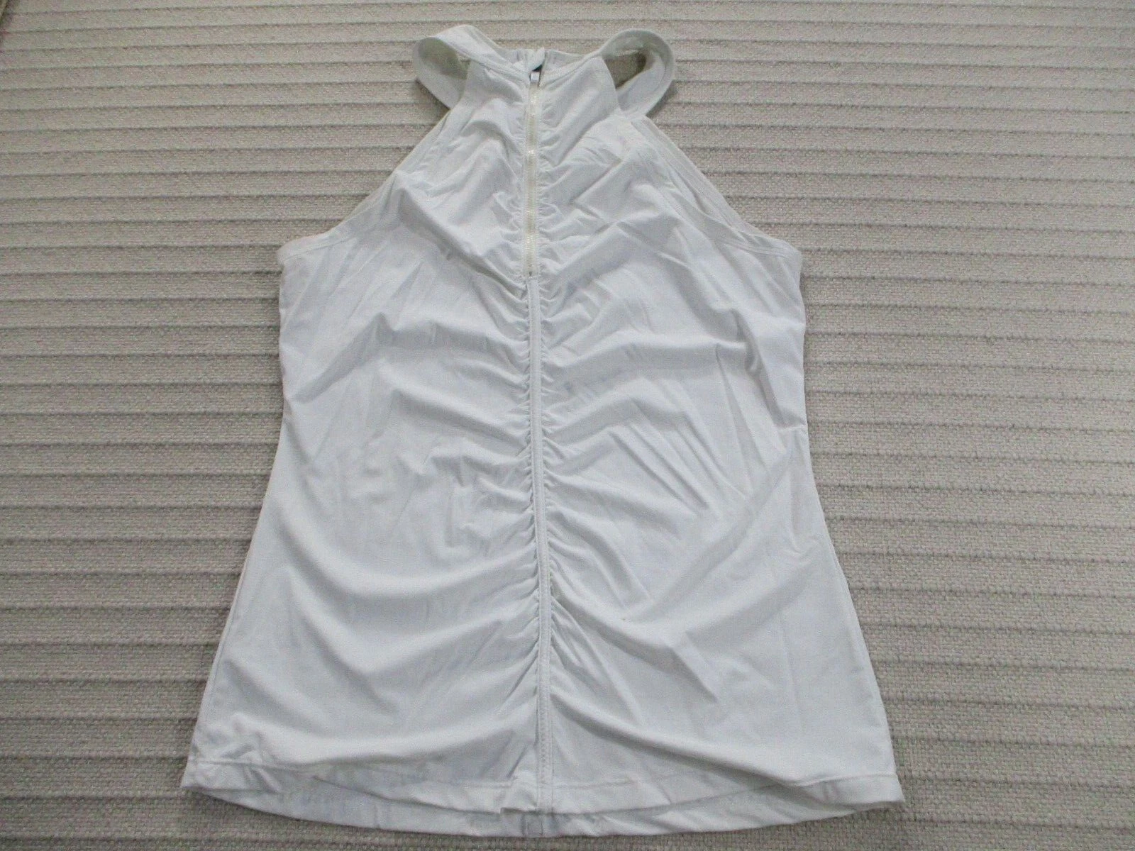 athleta active halter high neck sleeveless zipper tank-top