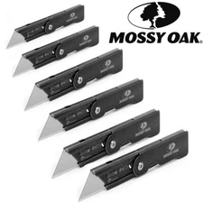 MOSSY OAK Folding Pocket Utility Knife Set w/Frame Lock Stone Washed 2PK/4PK/6PK