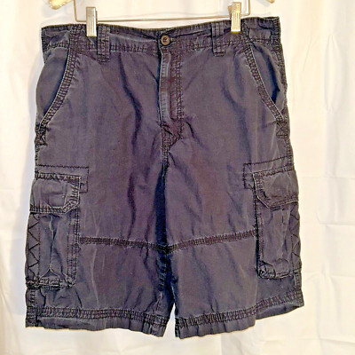 Airwalk Mens Size 32 Street Wear Skater Shorts Cargo Casual Gear Faded Black