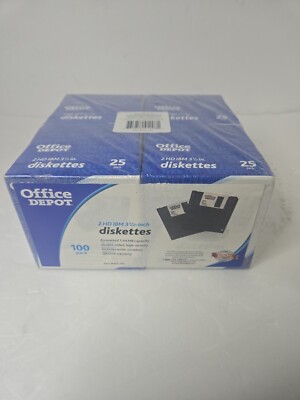 3.5'' Floppy Disks Lot Diskettes (100pc) IBM Formatted 1.44MB 2HD New Sealed