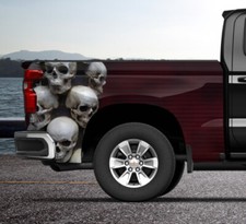 Skulls Pile Red Truck Wrap Vinyl Bed Side Graphic Decal Tailgate DS PS 80inx40in