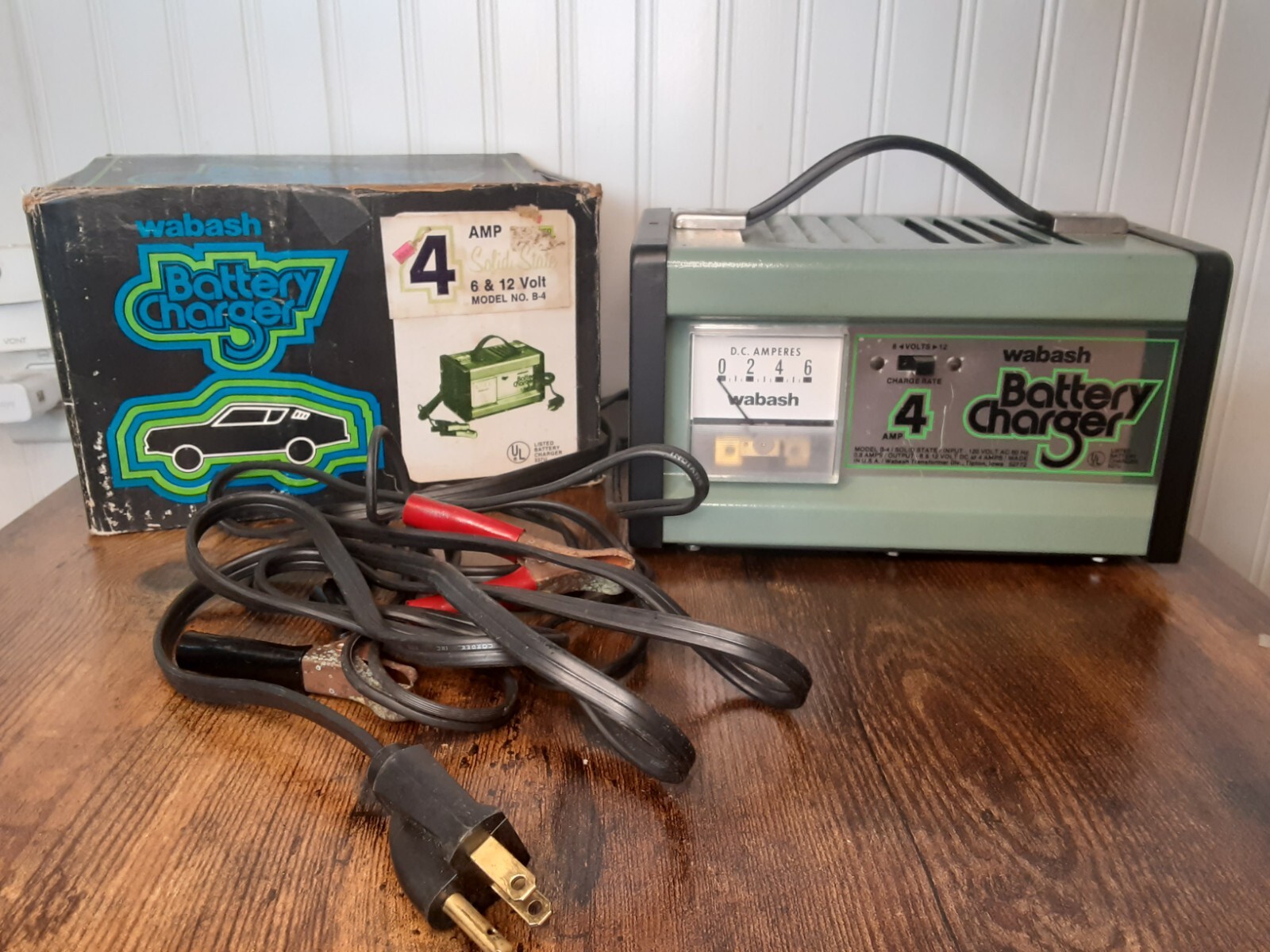 Vintage Wabash Battery Charger 4 Amp 6/12 Volt model No. B4 eBay