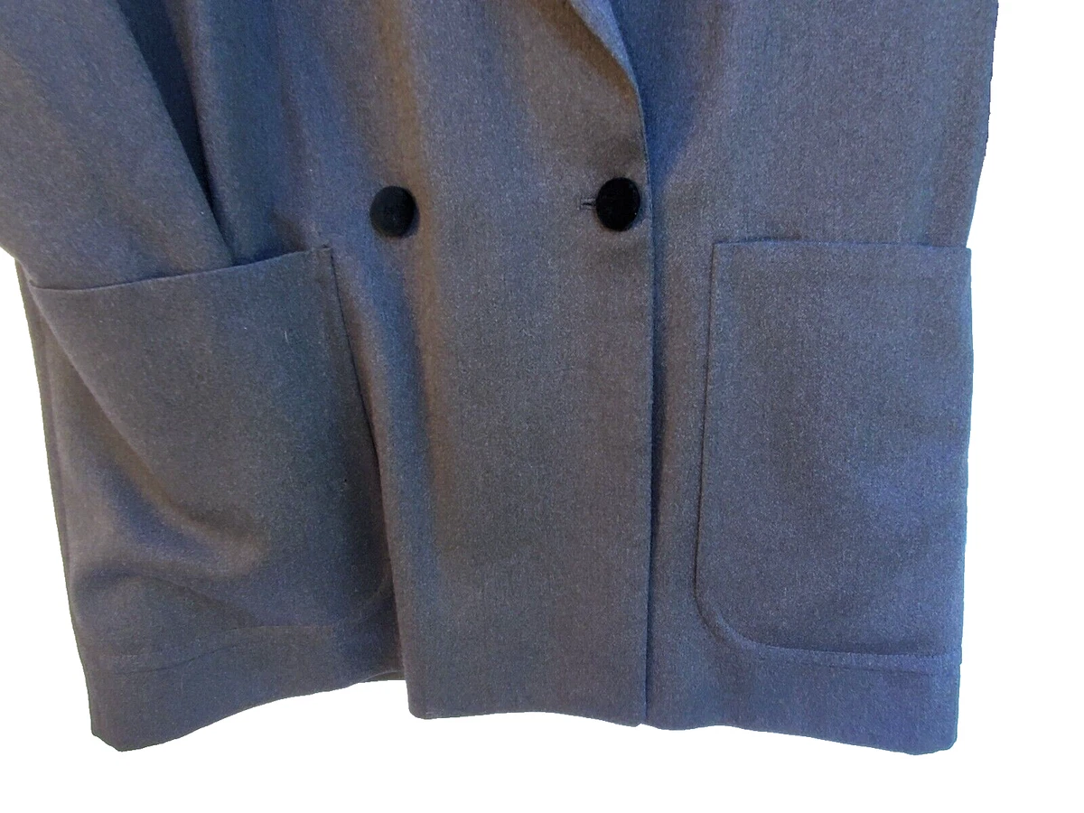 Traje Chaqueta Falda Gris Burberrys - Botones Cuello Terciopelo - Talla 10 Reg - Burberry