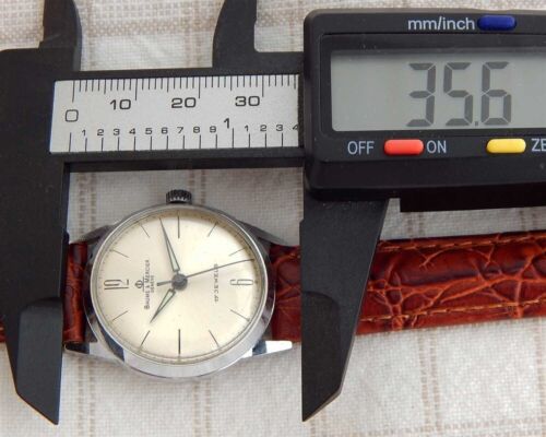 VINTAGE BAUME & MERCIER SILVER SUNBURST DIAL 30MM CASE MANUAL WIND SERVICED - Picture 9 of 9