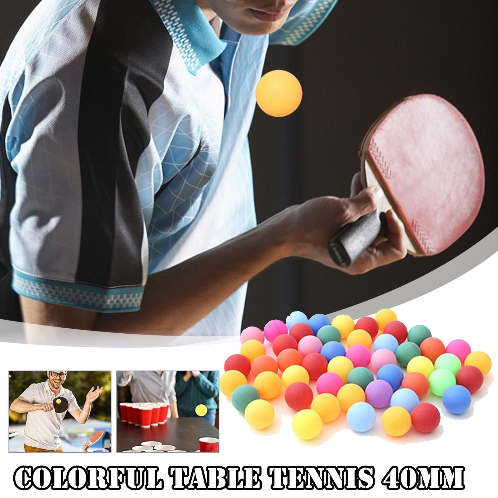 50/100x Pong Balls 40mm Mixed Colours No Logo Table Tennis