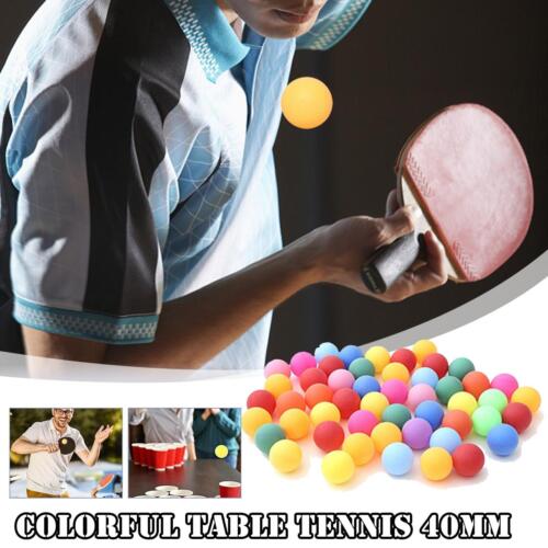 50/100x Balls 40mm Mixed Colours No Logo Table Tennis