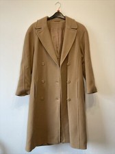 Berkertex Long Light Brown Colour / Caramel Coat Size Uk 10 Wool Blend