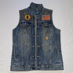 Kill City Men’s Biker Denim Vest Size Small Vintage 