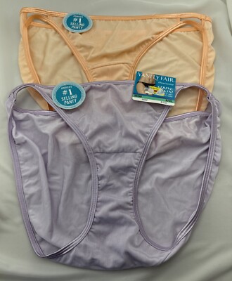 Vanity Fair Two Pairs of Women's String Bikini Underwear Size 8 XL NEW NWT 18108