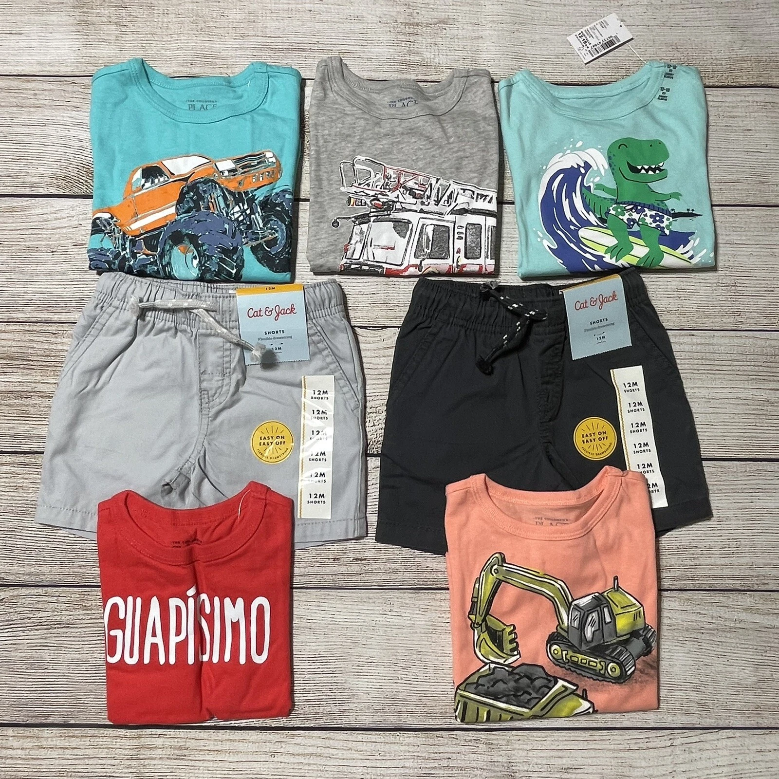 Baby Boy Size 12 Month Lot Of Clothes. NEW! Shorts And Short Sleeve T-shirts.
