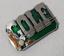 Vintage Siskiyou Pewter Golf Belt Buckle Pewter Tone 1985 Williams Oregon New