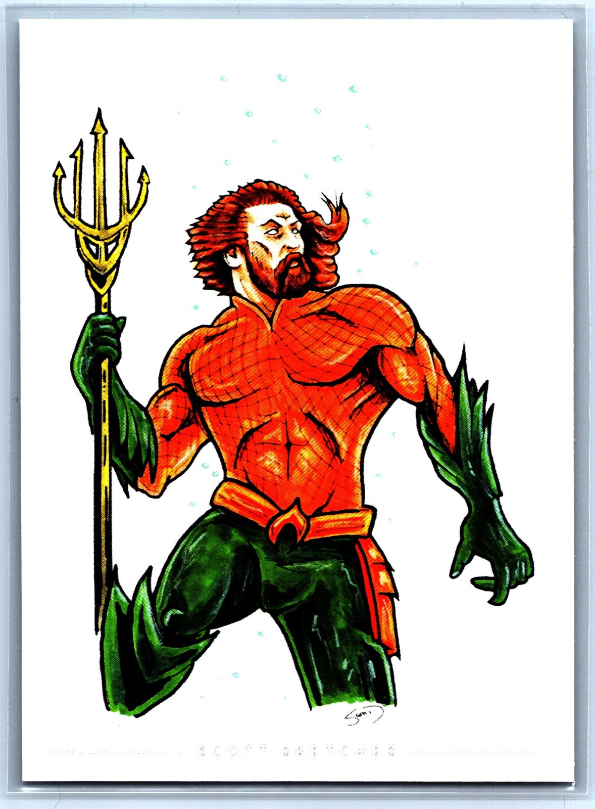 Aquaman Sketch Card - Scott Sketches Fan Art Trading Card