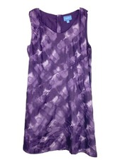 Simply Vera Wang Purple Abstract Print Sleeveless Satin Women’s Size 14 NWT H3