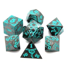 Elder Eye | Glow in the Dark | Metal DnD Dice Set | Dungeons and Dragons 7 Dice