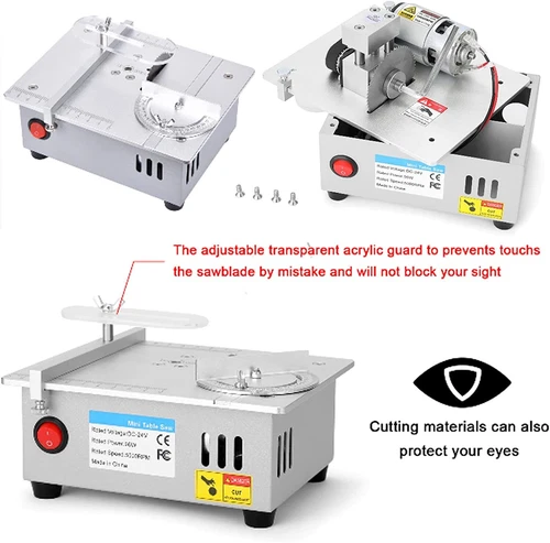 Mini Hobby Table Saw Handmade Woodworking Bench Saw DIY Model Craft Cutting Tool - Picture 11 of 16