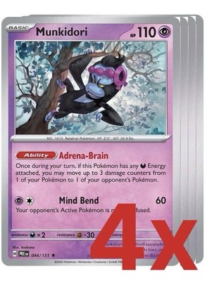 [4x Playset] Munkidori 044/131 Sv: Prismatic Evolutions Pokemon TCG HOLO