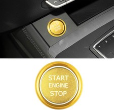 Universal Car Push Start Stop Button Cover, Gold Trim for Ignition Color: Gold