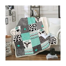 Cow Decor Bedding Throw - Soft Print Queen Size Blanket for Girls ... Fast Ship